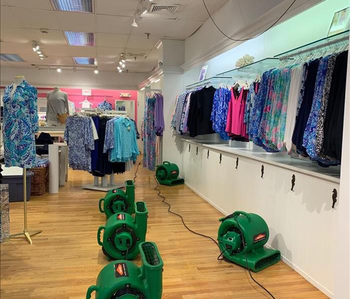 SERVPRO drying equipment in a store 